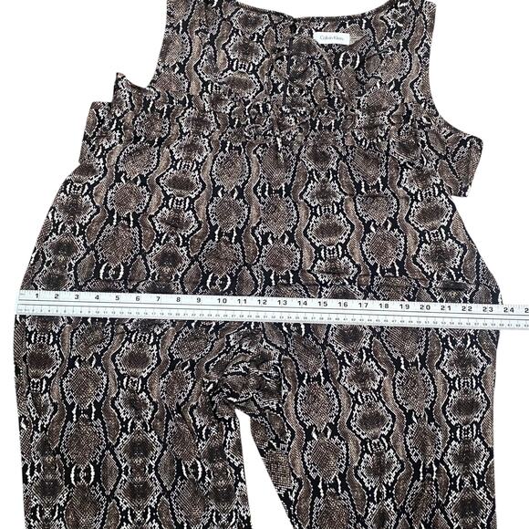 Calvin Klein Snakeskin Mob Wife Glam Drawstring Straight Leg Jumpsuit SZ 14 - Picture 11 of 14